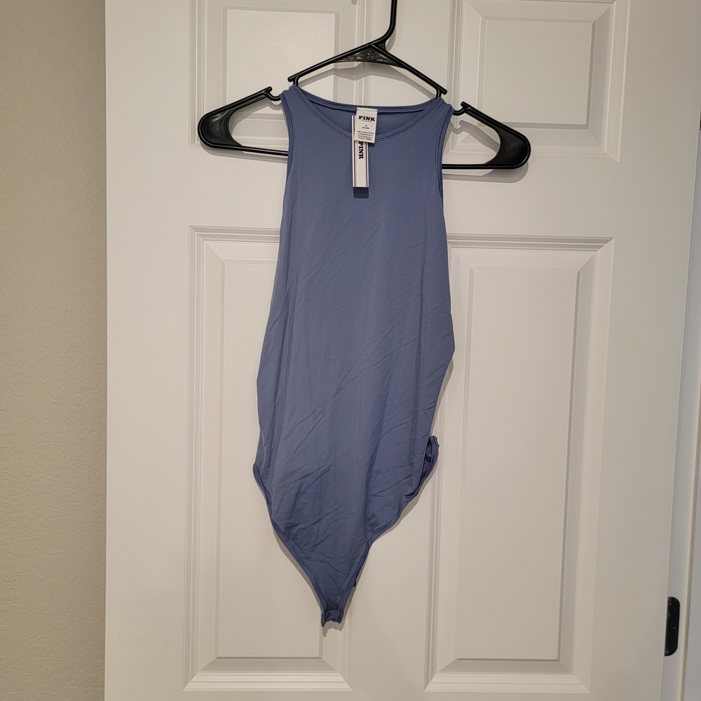 PINK Victoria's Secret Grey Blue Bodysuit